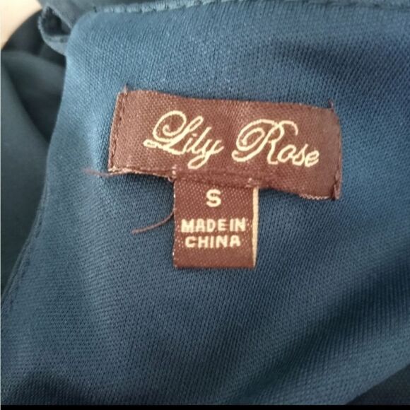 LILY ROSE TEAL COLD SHOULDER DRESS DRESS SZ.S EUC - Picture 5 of 7